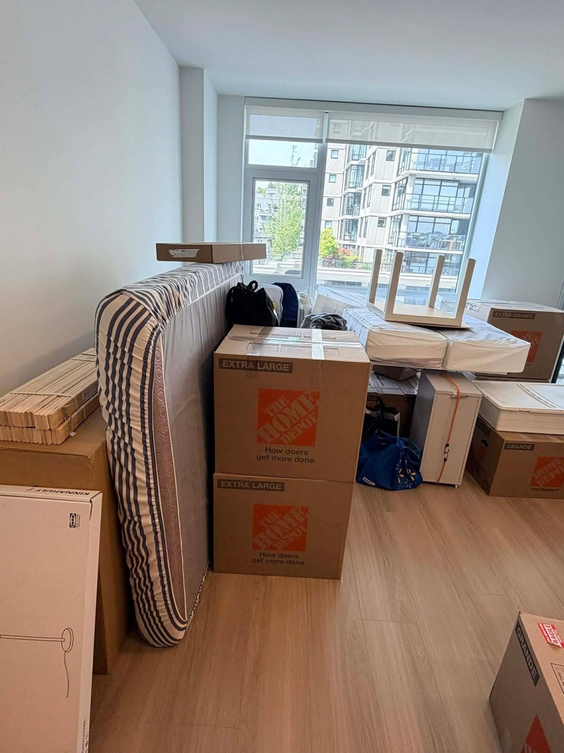 Apartment staged and protected before the crew starts loading.