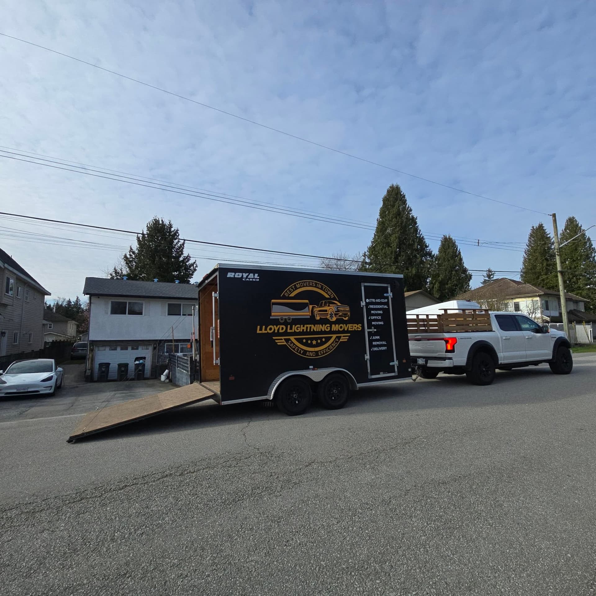 Truck loaded and ready to leave the pickup address.